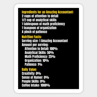 Ingredients for an Amazing Accountant Magnet